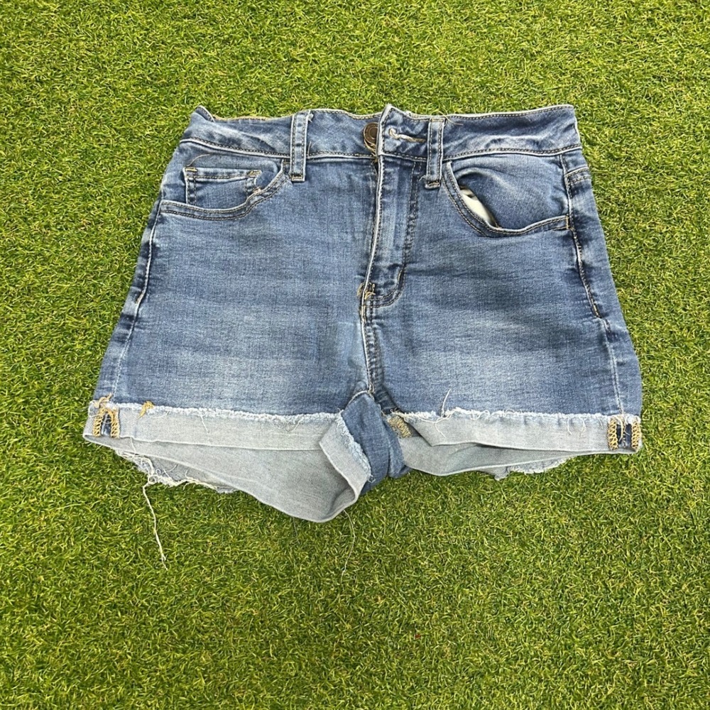 Social Standard by Sanctuary High Rise Shortie Denim Shorts Blue Size 5/27W
